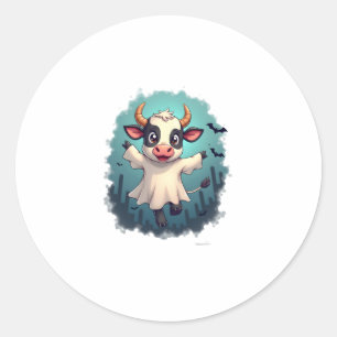 Cow Ghost Boo-levard Classic Round Sticker