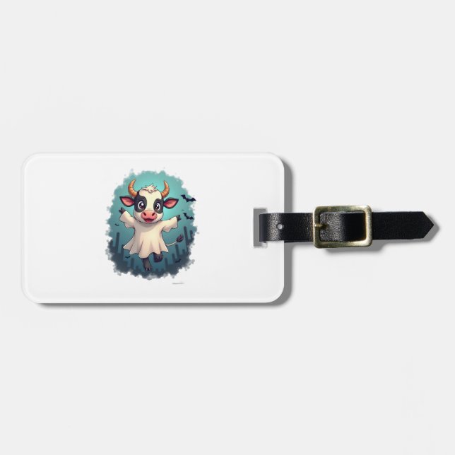 Cow Ghost Boo-levard Luggage Tag (Front Horizontal)