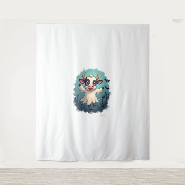 Cow Ghost Boo-levard Tapestry (Front)