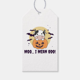 Cow Ghost Cute Kawaii Halloween Moo I Mean Boo Gift Tags