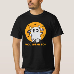 Cow Ghost Cute Kawaii Halloween Moo I Mean Boo T-Shirt
