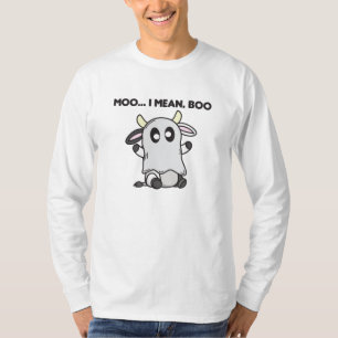 Cow Ghost Cute Kawaii Halloween Moo I Mean Boo T-Shirt