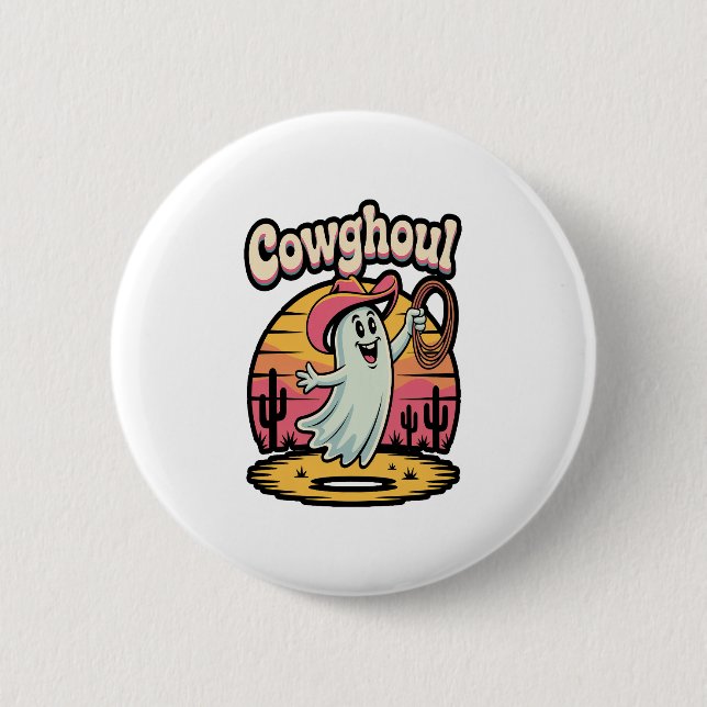 Cow Ghoul Halloween Spooky 6 Cm Round Badge (Front)