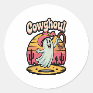 Cow Ghoul Halloween Spooky Classic Round Sticker
