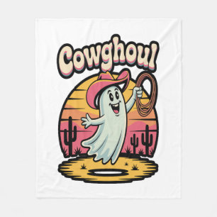 Cow Ghoul Halloween Spooky Fleece Blanket
