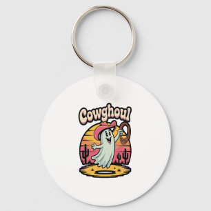 Cow Ghoul Halloween Spooky Key Ring