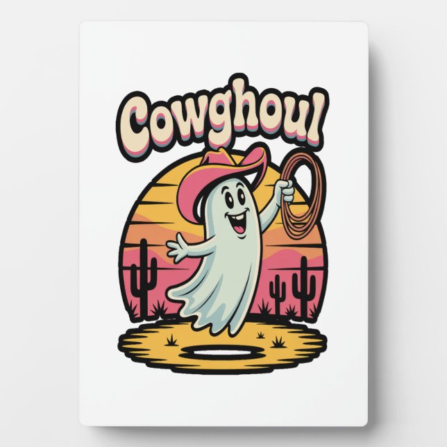 Cow Ghoul Halloween Spooky Plaque (Front)