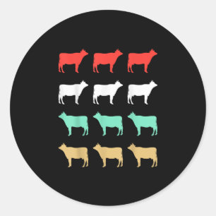 Cow Gift   Cow Design - Funny Cow Lover Classic Round Sticker