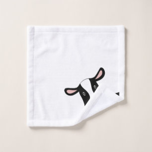 Cow gift, cute cow glass. cow themed wash cloth