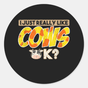 Cow Gift Farmer Animal Lover Farmer Cow Classic Round Sticker