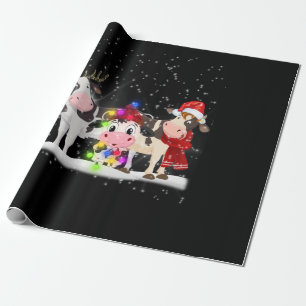Cow Gift   Funny Christmas Cow Family Snow Wrapping Paper