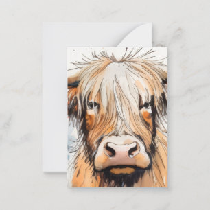 Cow gift, highland cow card