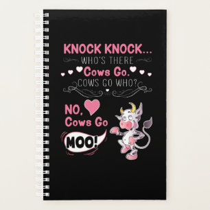 Cow Gift   Knock Knock Joke Cows go Cows go who? Planner