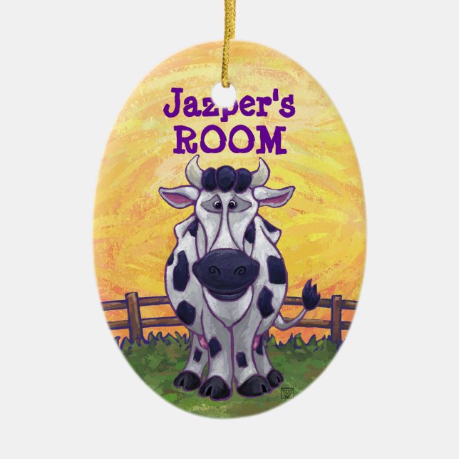 Cow Gifts & Accessories Ceramic Tree Decoration (Front)
