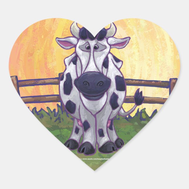 Cow Gifts & Accessories Heart Sticker (Front)
