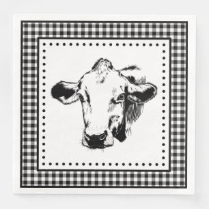Cow Gingham Farmhouse Napkin
