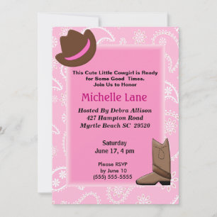 Cow Girl   Birthday Invitation