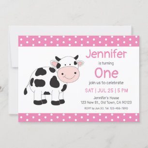 Cow Girl Birthday Invitations