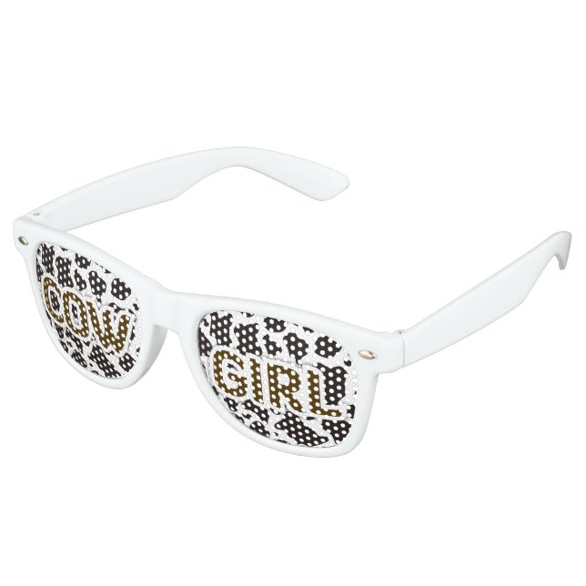 Cow Girl Cow pattern background Retro Sunglasses (Angled)