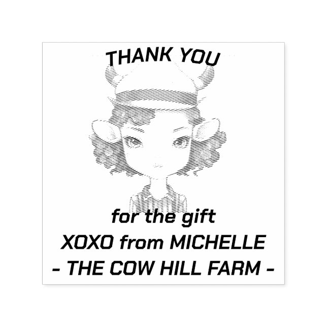 Cow girl Party Self-inking Stamp (Design)