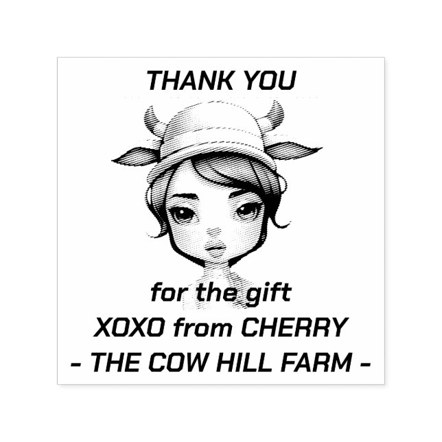 Cow girl Party Self-inking Stamp (Design)