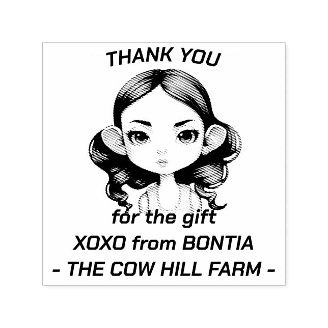 Cow girl Party Self-inking Stamp (Design)