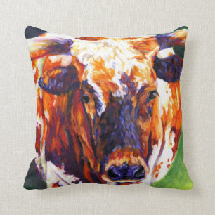 Cow Girl Pillow - Longhorn Heifer