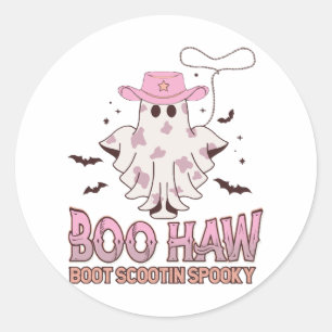 Cow girl Spooky Funny Western Halloween Classic Round Sticker