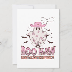 Cow girl Spooky Funny Western Halloween Invitation