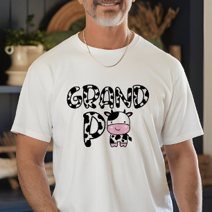 Cow Grandpa Grandfather Matching T-Shirt Birthday