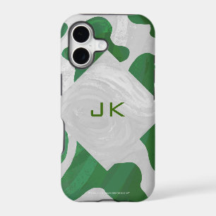 Cow Green and White Monogram