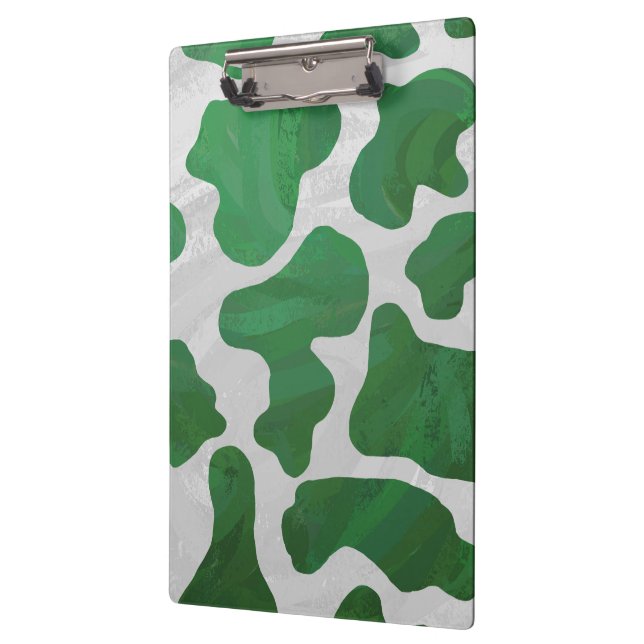 Cow Green and White Monogram Clipboard (Left)
