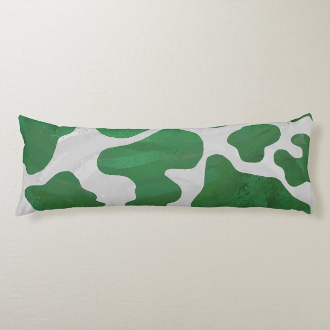 Cow Green and White Print Body Cushion (Front)