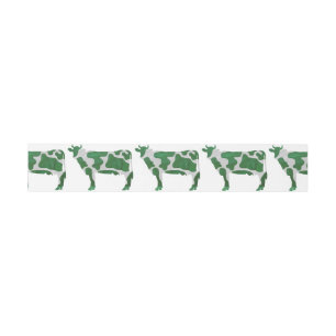 Cow Green and White Silhouette Invitation Belly Band