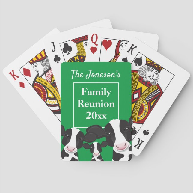 Cow Green Family Reunion  Playing Cards (Back)