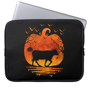COW HALLOWEEN COSTUME PUMPKIN FALL SEASON LAPTOP SLEEVE