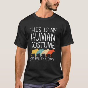 Cow Halloween Human Costume Heifer Farm Cattle Eas T-Shirt
