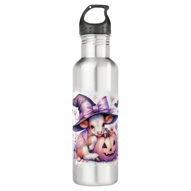 Cow Halloween Square 710 Ml Water Bottle (Front)