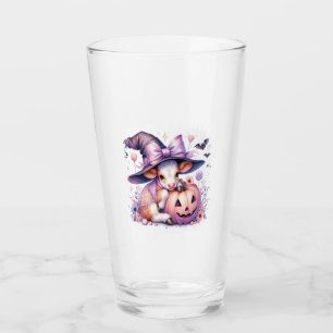 Cow Halloween Square Glass
