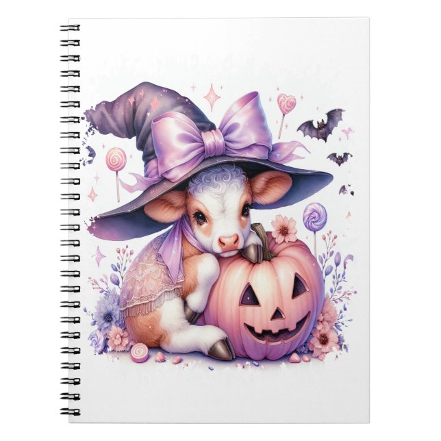 Cow Halloween Square Notebook (Front)