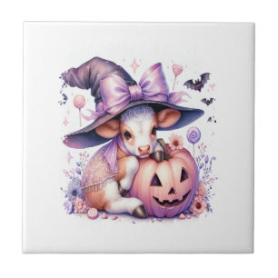 Cow Halloween Square Tile