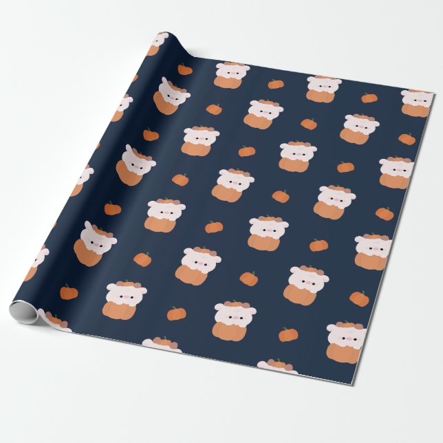 Cow Halloween Wrapping Paper (Unrolled)