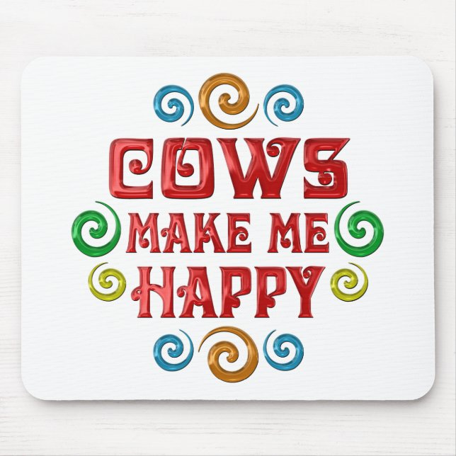 Cow Happiness Mouse Mat (Front)