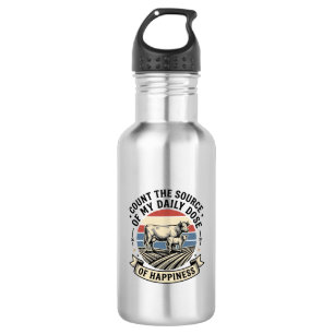 Cow Happiness Vintage Farm Vector Shirt Design_1 532 Ml Water Bottle