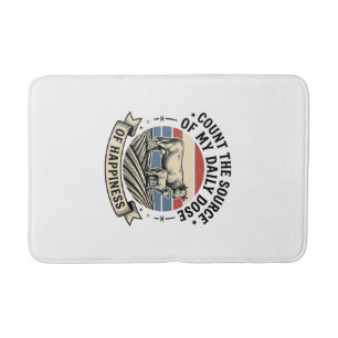Cow Happiness Vintage Farm Vector Shirt Design_1 Bath Mat
