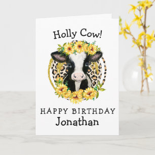 cow happy birthday card