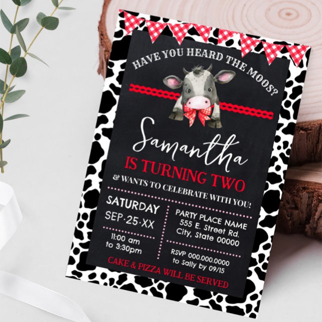 Cow Have You Heard the Moos Farm Birthday Invitation (Creator Uploaded)