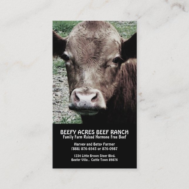 Cow Head  Beef Ranch Business Card (Front)