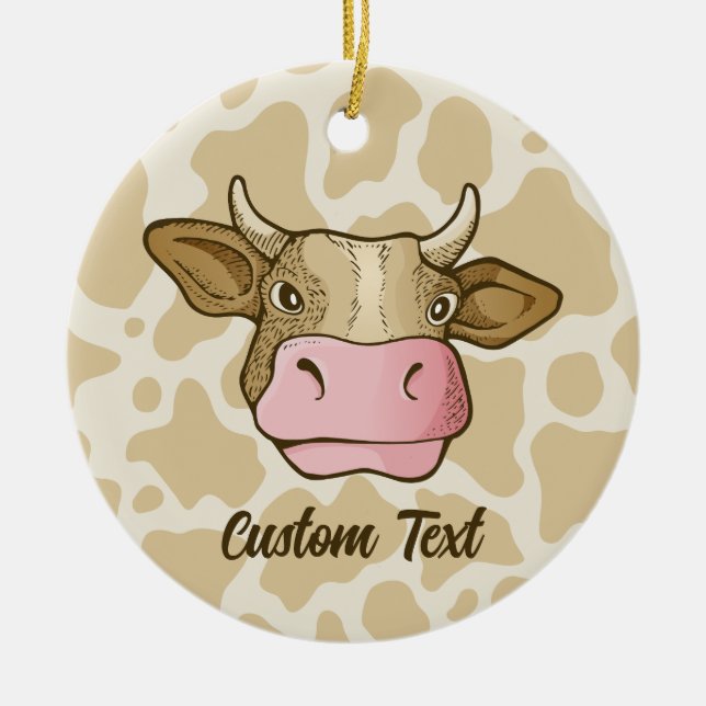 Cow Head Ceramic Ornament (Front)