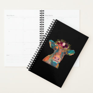 Cow Head Face Colourful Watercolor   Cow Gifts  Planner